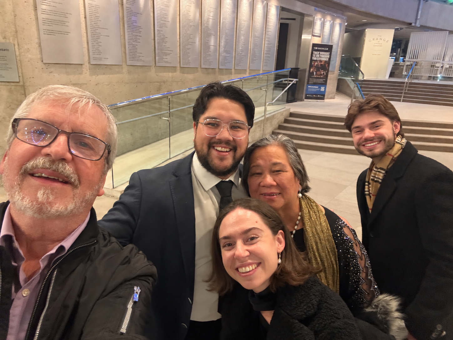Family and friends together at the theatre
