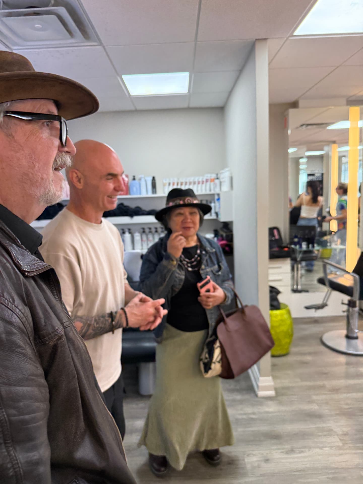 Family visiting the salon